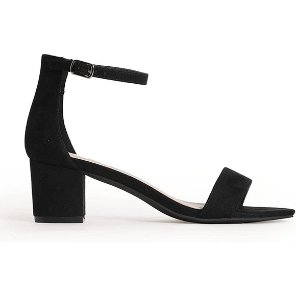J. Adams Shoes - J. Adams Daisy Womens Size 8.5 Ankle Strap Low Block Heels, Black
